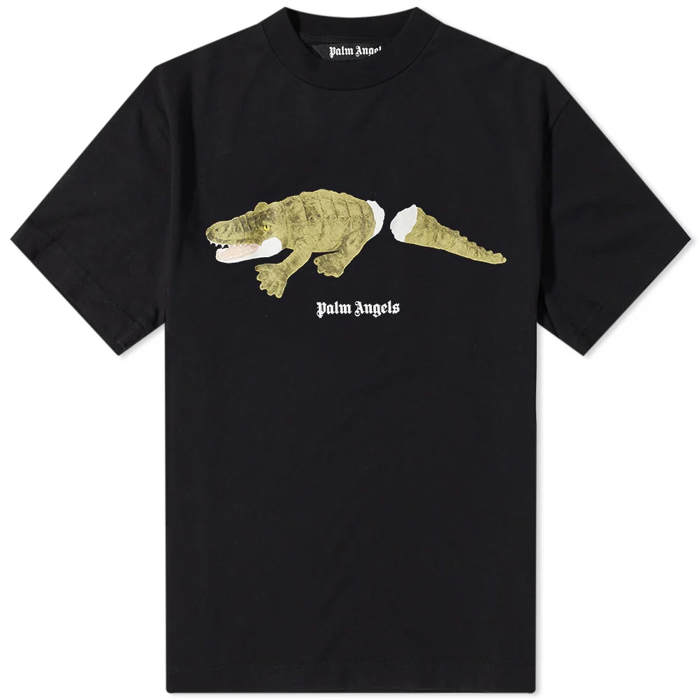 PALM ANGELS KILL SHARK LOGO T SHIRT BLACK