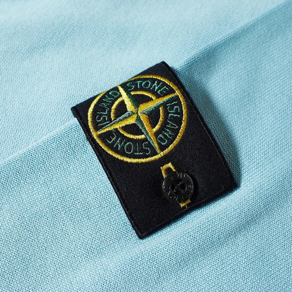 STONE ISLAND SOFT COTTON JUMPER IN AQUA