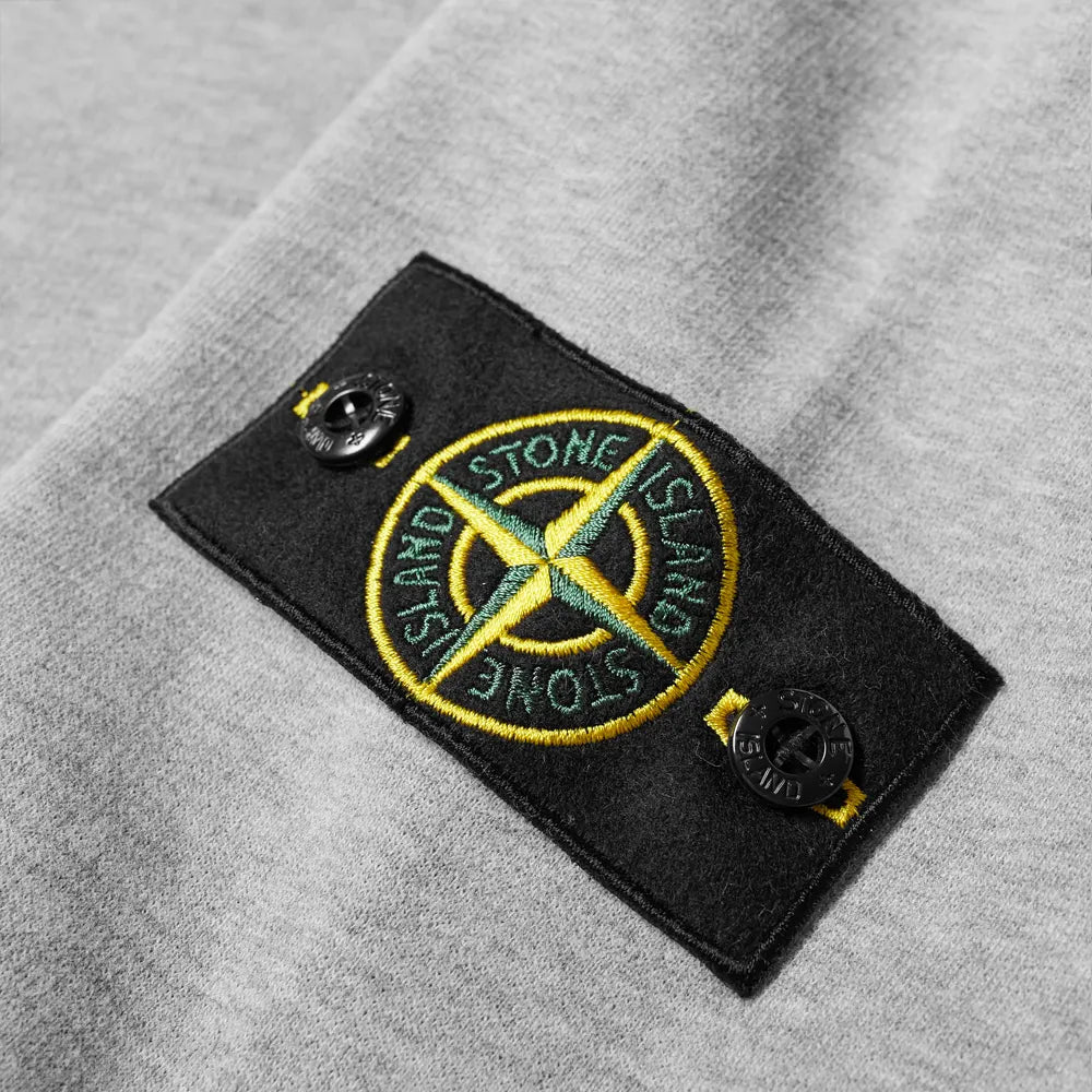 STONE ISLAND GARMENT DYED POPOVER HOODY GREY MELANGE