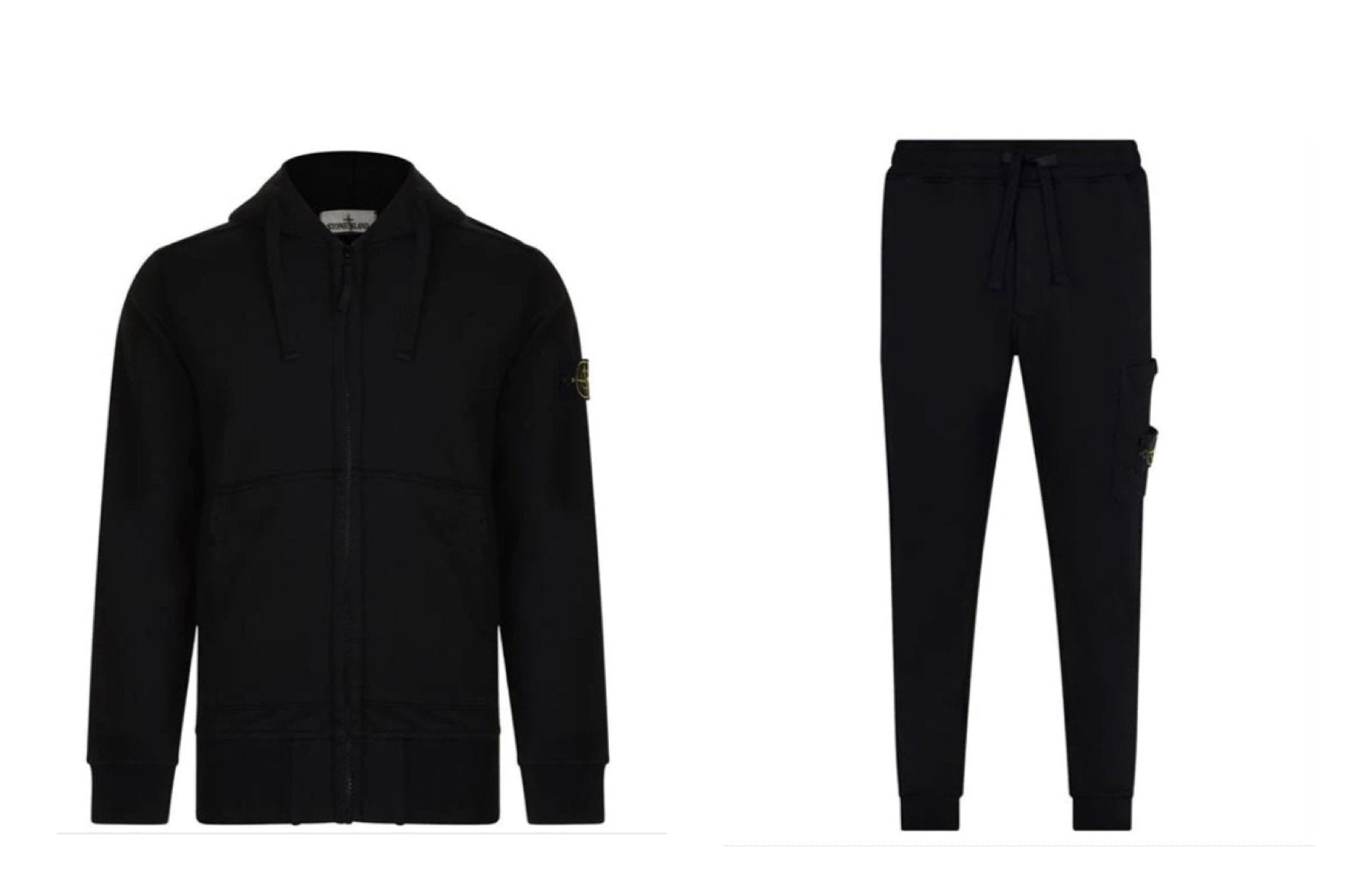 STONE ISLAND HOODED ZIP TRACKSUIT BLACK