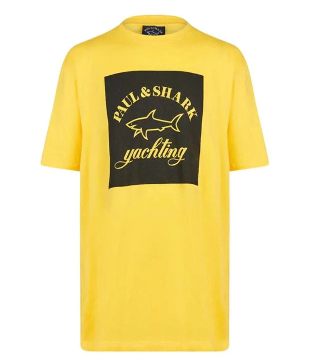 PAUL & SHARK T-SHIRT BLACK LOGO-YELLOW