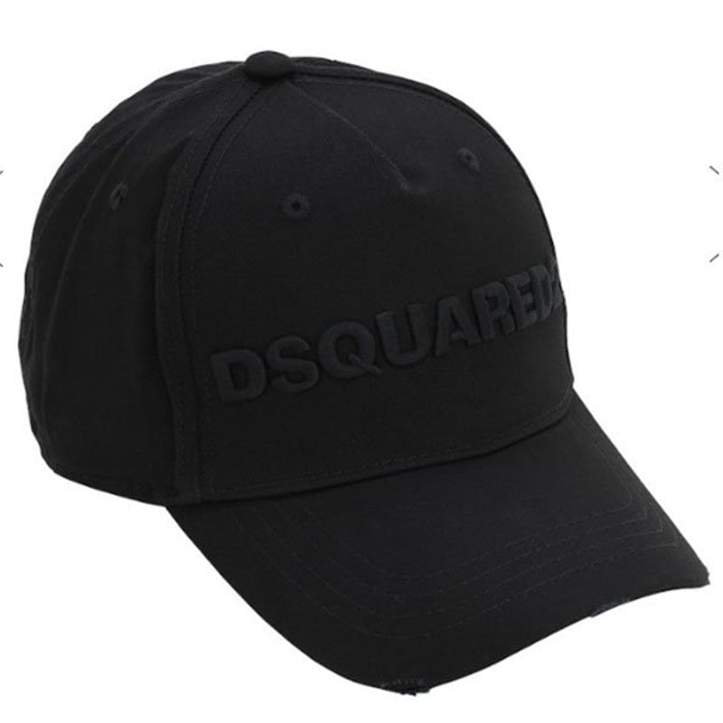 DSQUARED2 EMBROIDERED CAP IN BLACK/BLACK