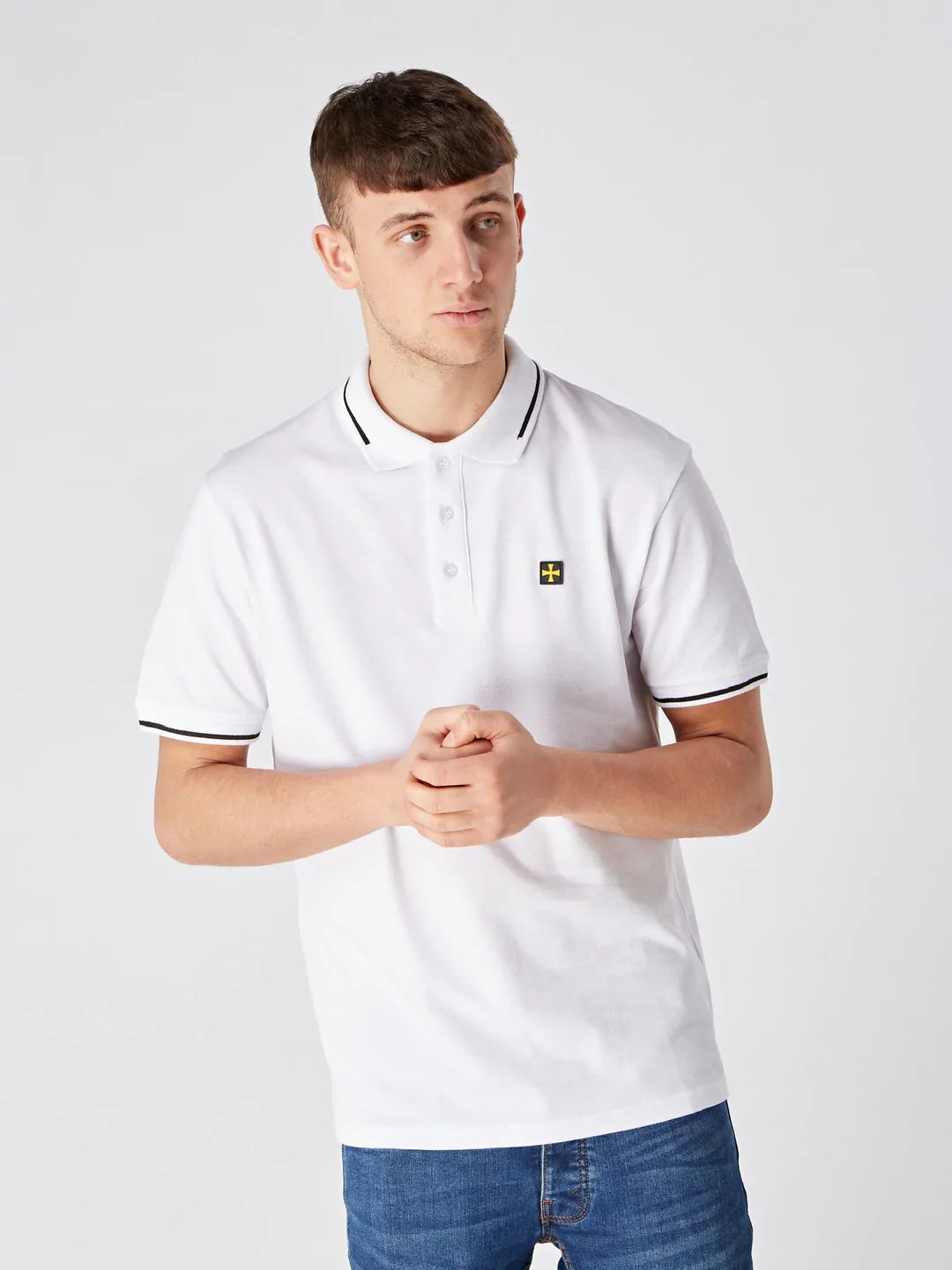 TERRACE CULT PREMIUM PIQUE POLO :: NAVY/WHITE TIP