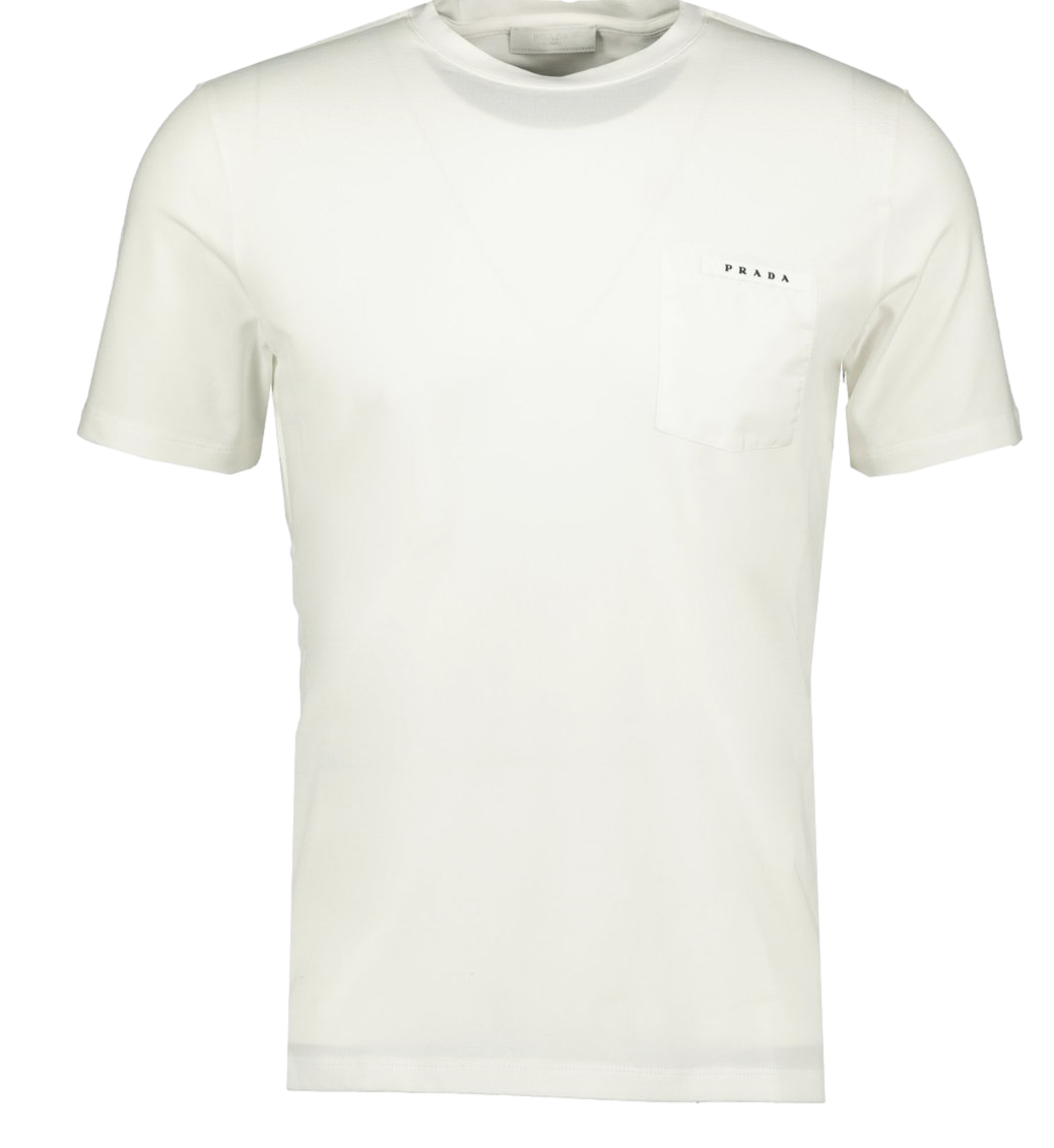 PRADA  NYLON POCKET T-SHIRT WHITE