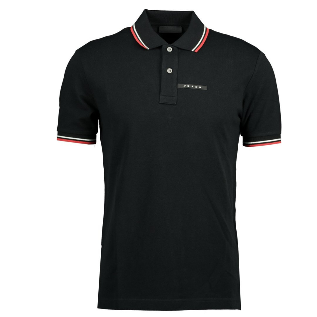 PRADA SHORT SLEEVE POLO BLACK