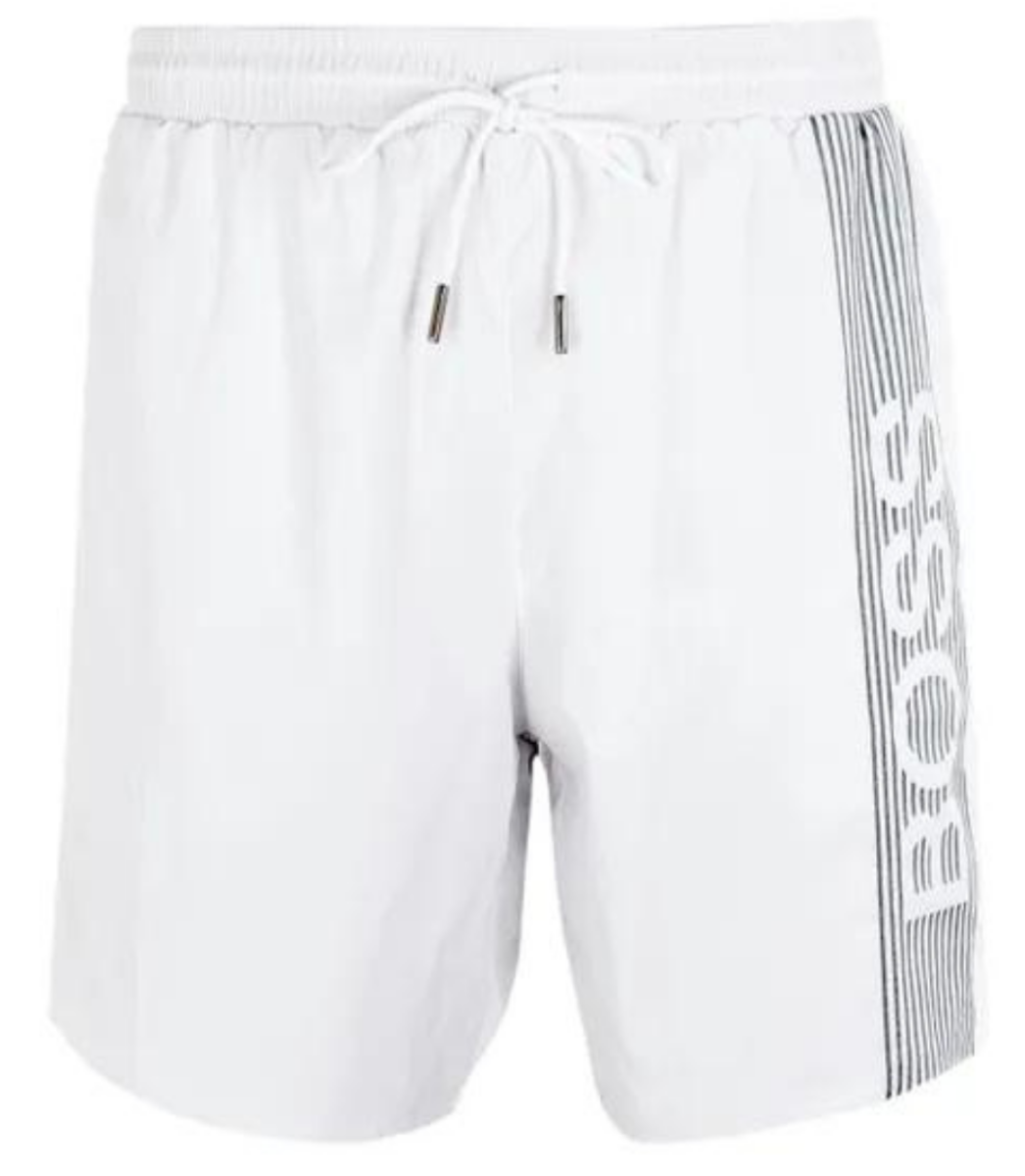 BOSS BODYWEAR ICEFISH WHITE SWIM SHORTS