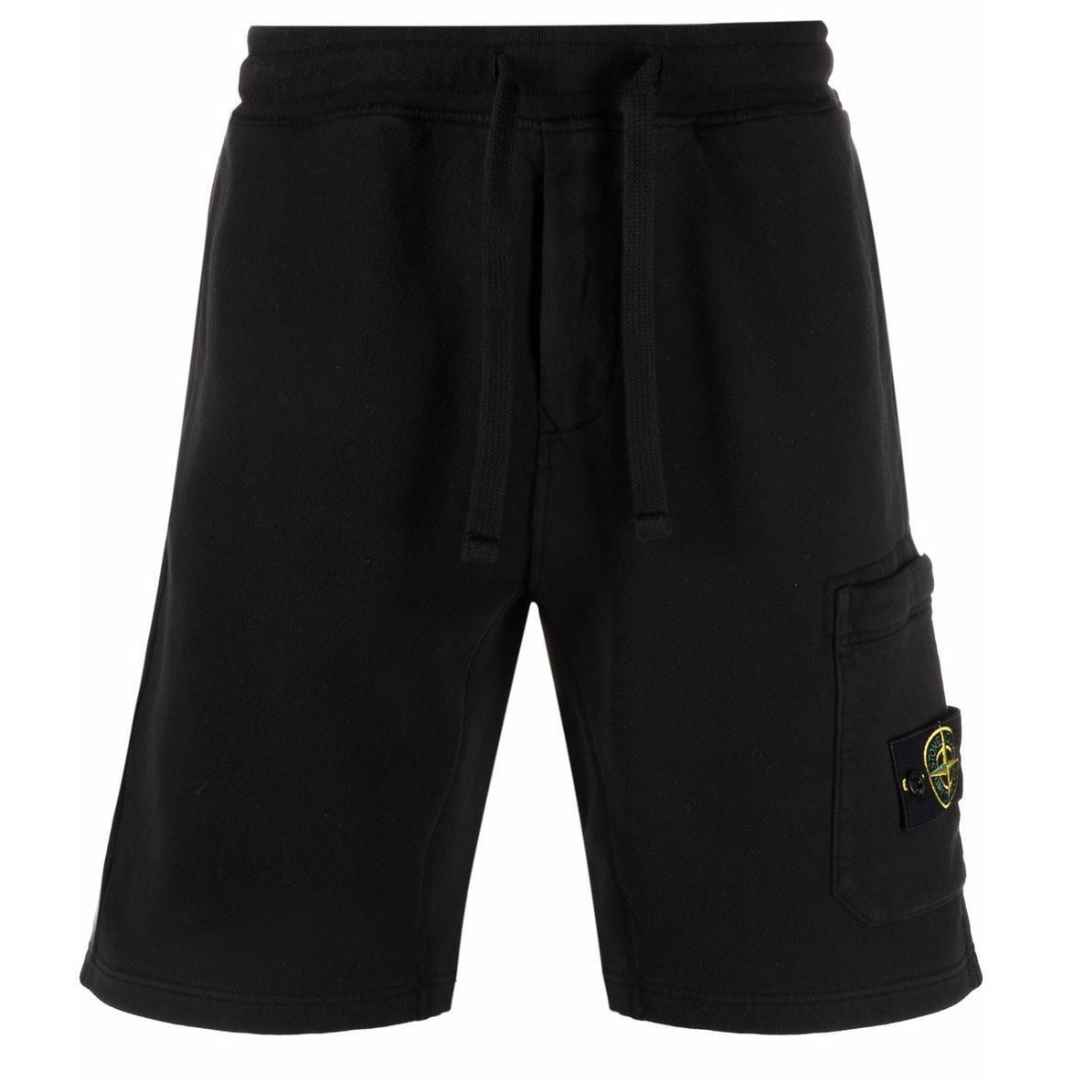 STONE ISLAND FLEECE COTTON TRACK SHORTS