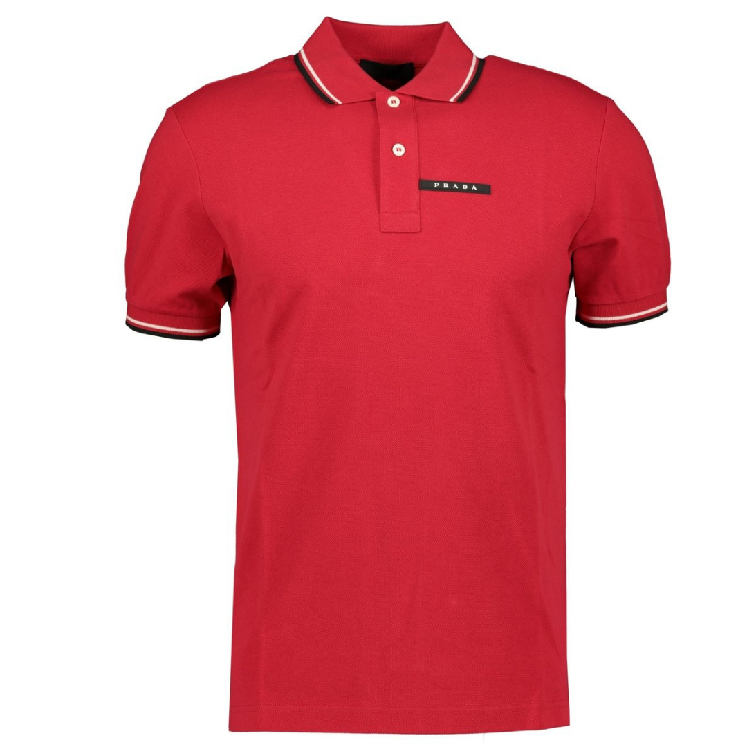 PRADA SHORT SLEEVE POLO IN RED