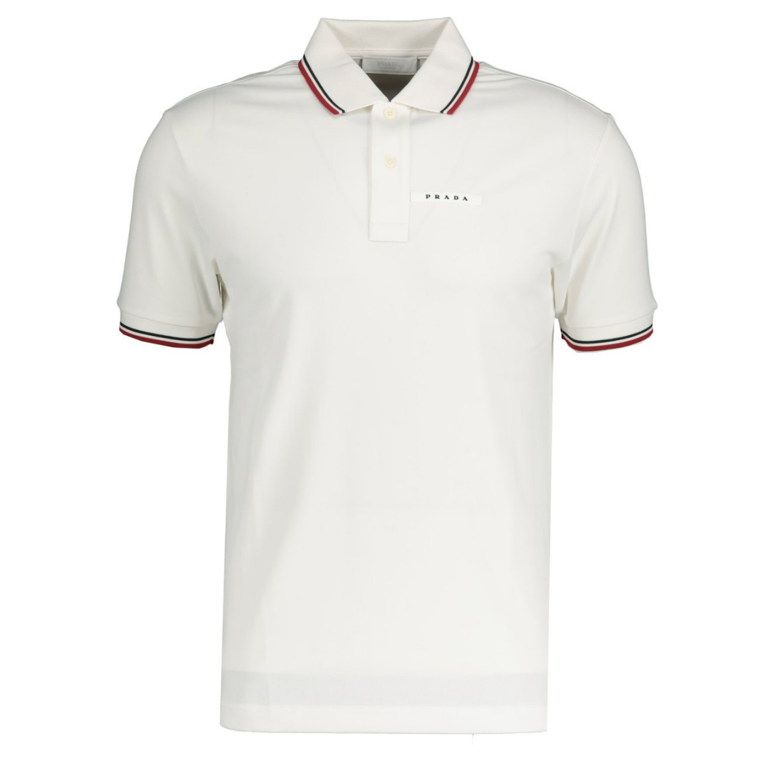 SHORT SLEEVE PRADA POLO OFF WHITE