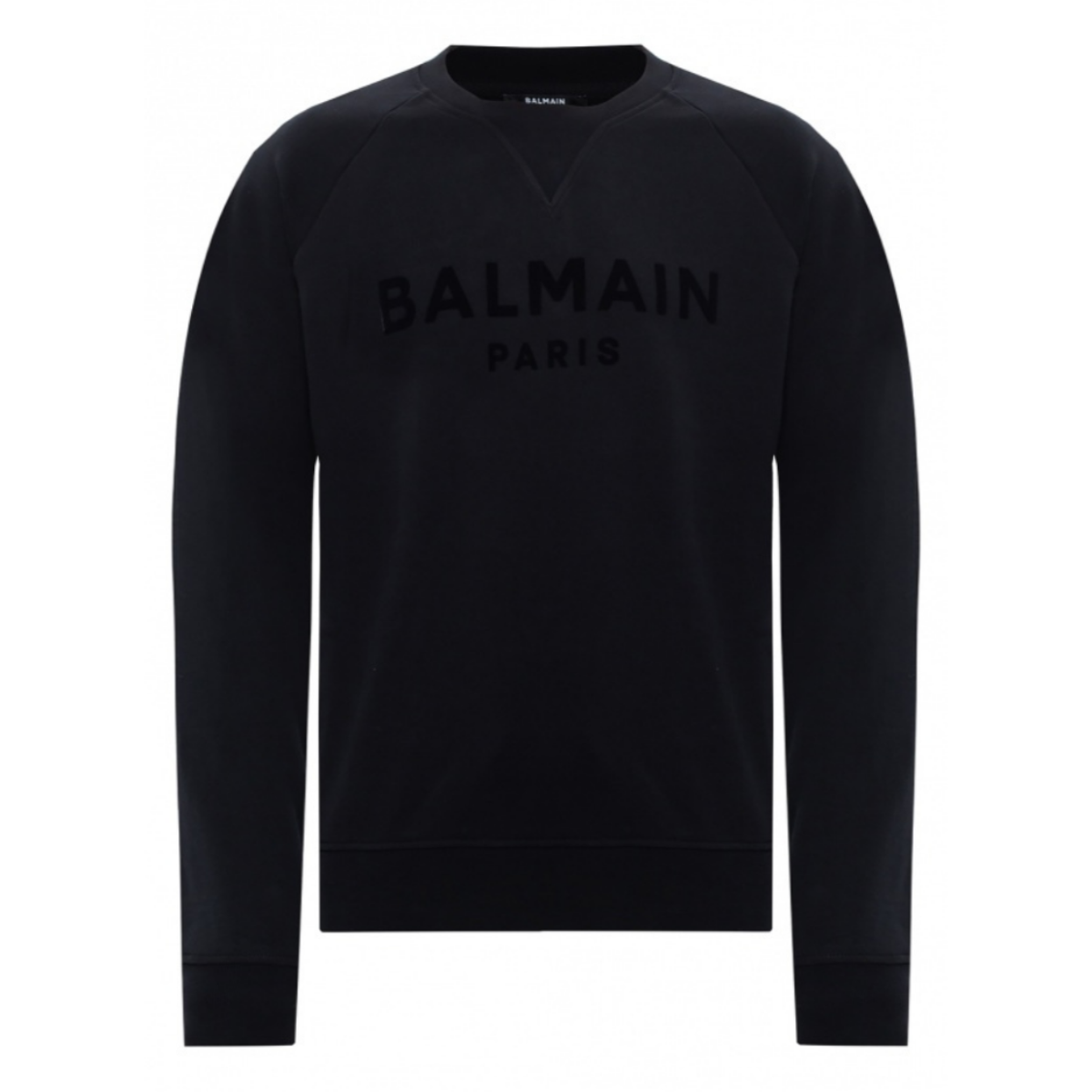 BALMAIN SWEATSHIRT WITH VELVET LOGO