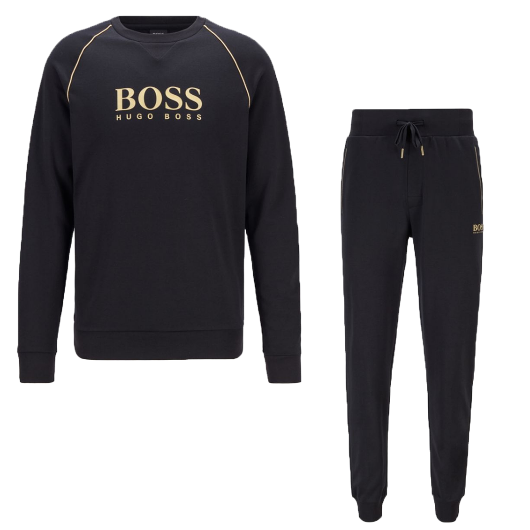 BOSS CREW NECK PIQUE TRACKSUIT WITH METALLIC DETAILS