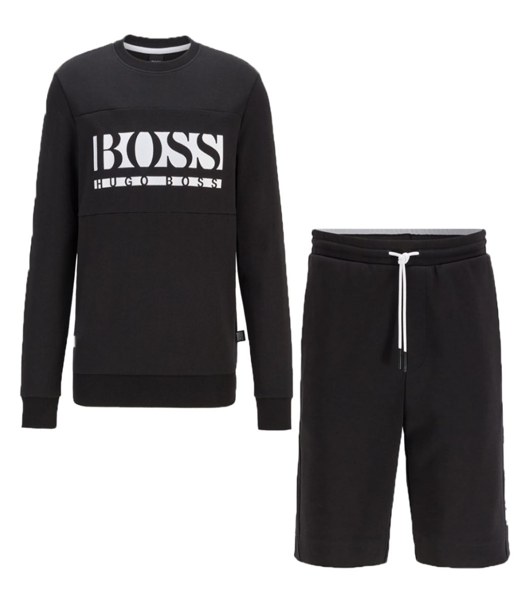 HUGO BOSS WHITE TRACKSUIT SHORT SET