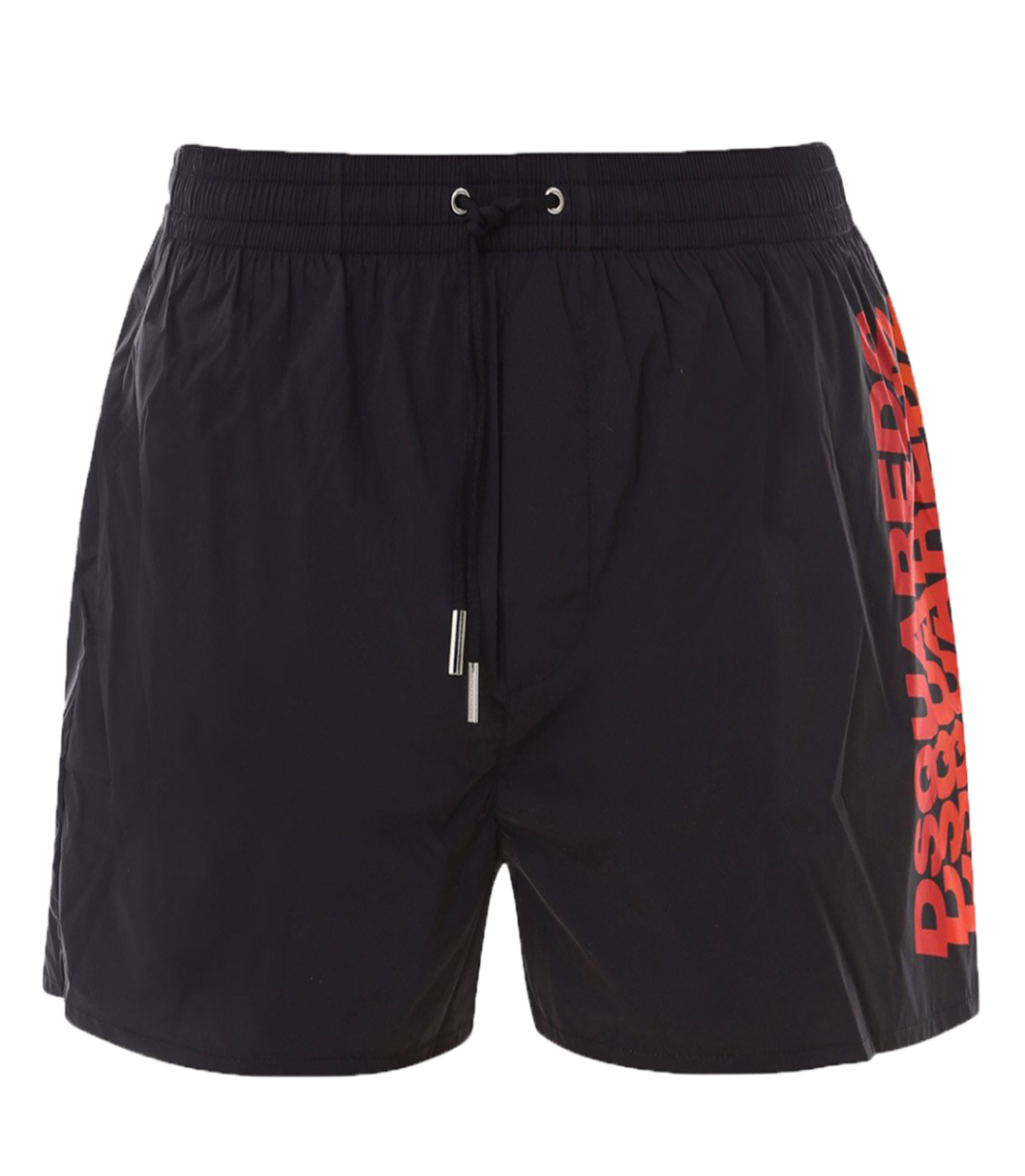 DSQUARED2 OMBRE LOGO SWIM SHORTS IN BLACK