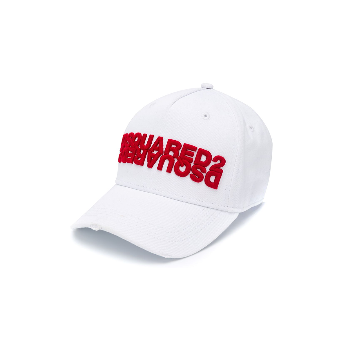 DSQUARED2 MIRRORED LOGO CAP IN WHITE