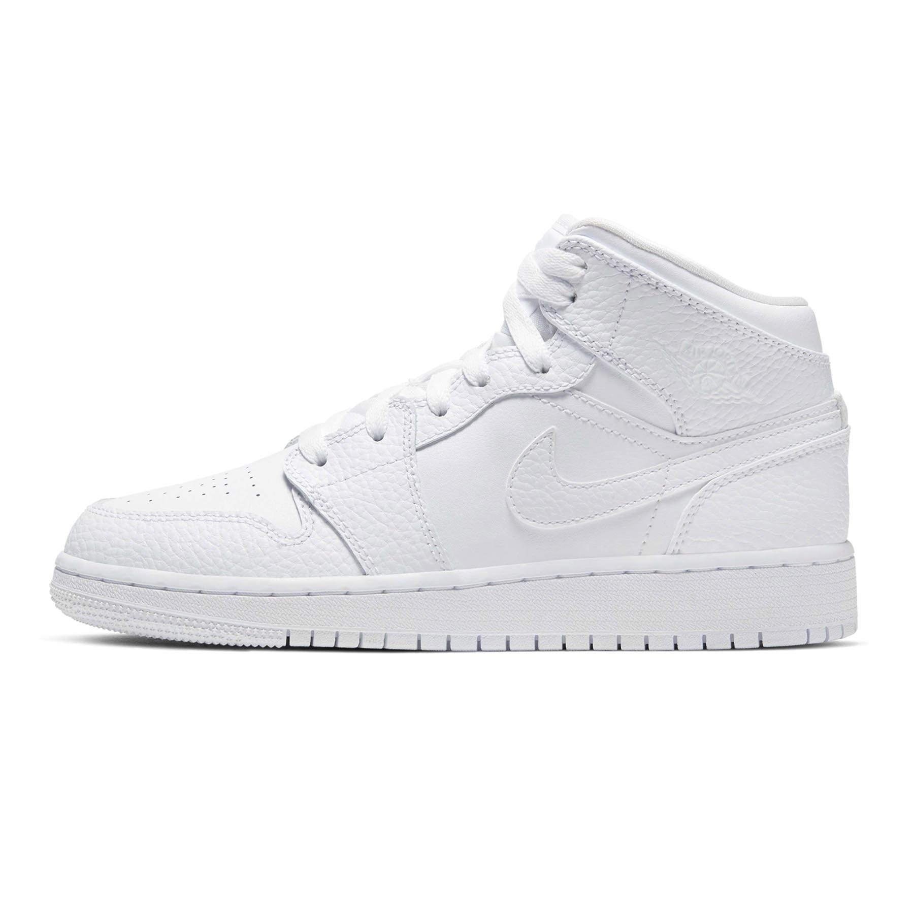 AIR JORDAN 1 MID TRIPLE WHITE