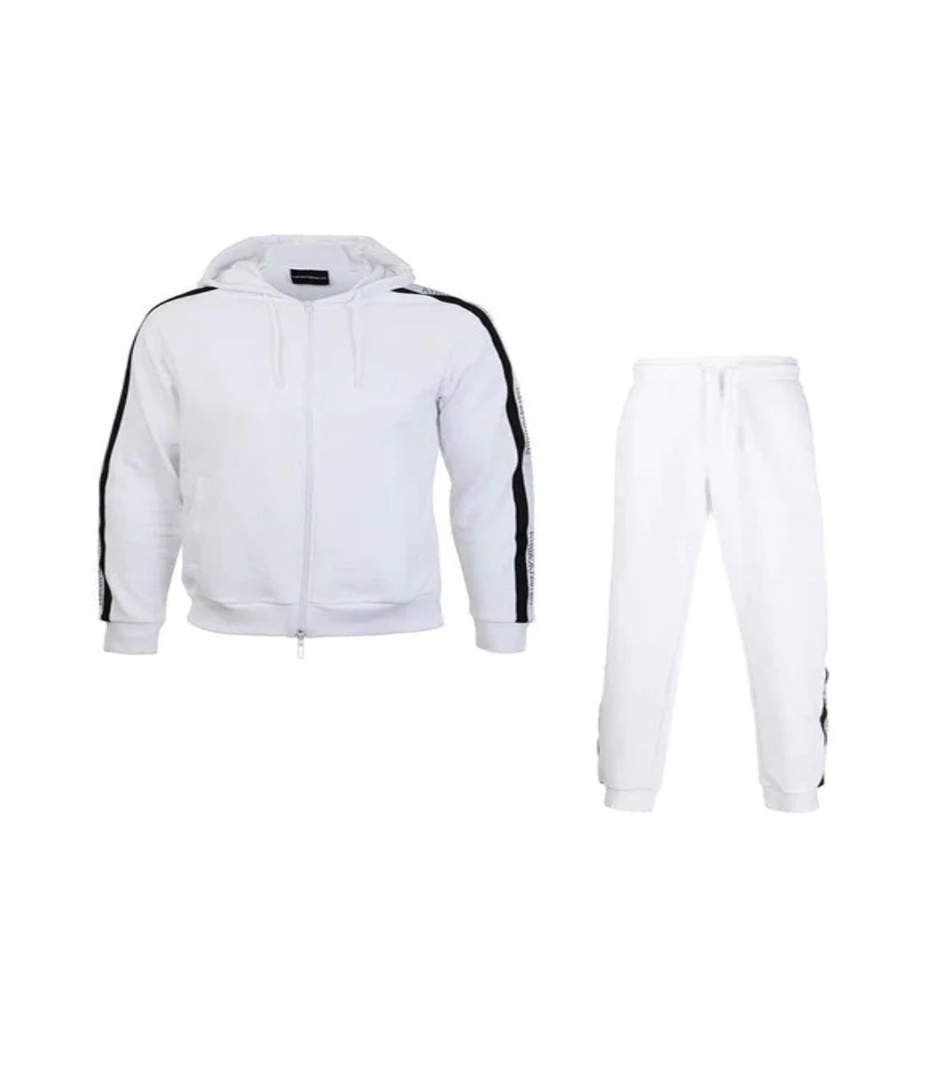 EMPORIO ARMANI - ZIP HOODIE TRACKSUIT SET - WHITE