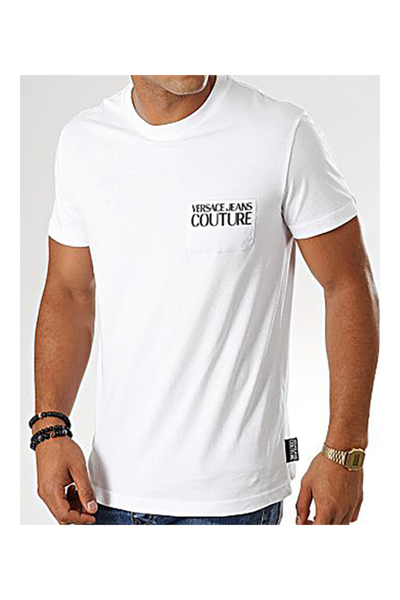 VERSACE JEANS COUTURE WHITE T-SHIRT POCKET LOGO