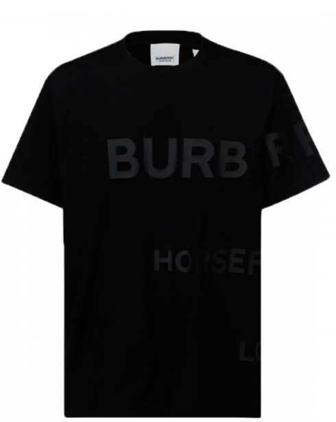 BURBERRY HORSEFERRY PRINT COTTON OVERSIZE T-SHIRT IN BLACK