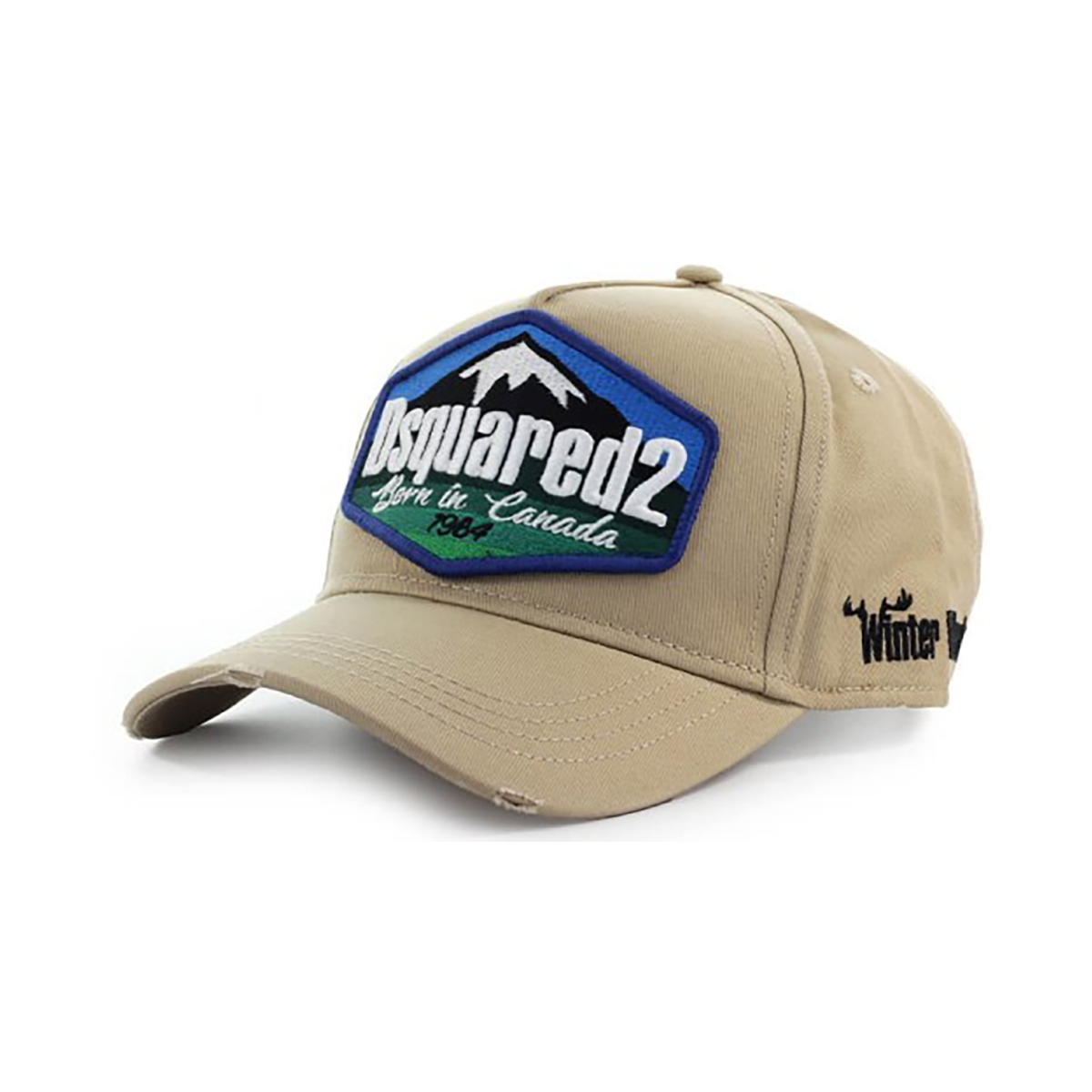 DSQUARED2 PATCH CARGO CAP IN BEIGE