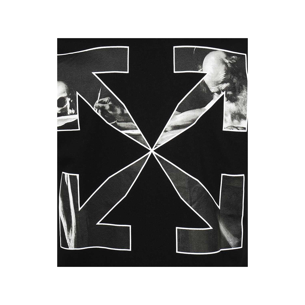 OFF WHITE CARAVAGGIO ARROWS T-SHIRT IN BLACK