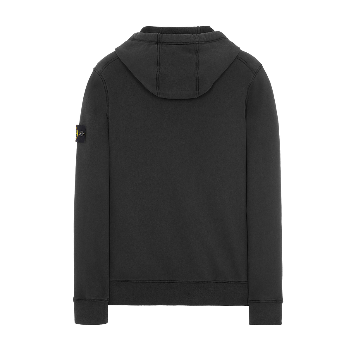 STONE ISLAND BRUSHED COTTON HOODIE IN BLACK