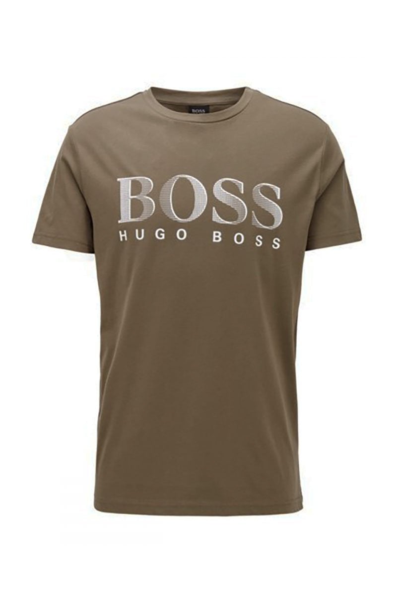 HUGO BOSS - T-SHIRT RN IN DARK BROWN