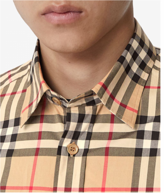 BURBERRY COTTON POPLIN SHIRT IN ARCHIVE BEIGE