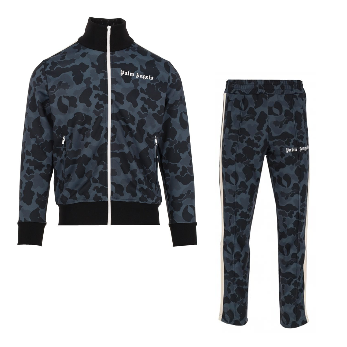 PALM ANGELS CAMO PRINT TRACKSUIT IN NAVY