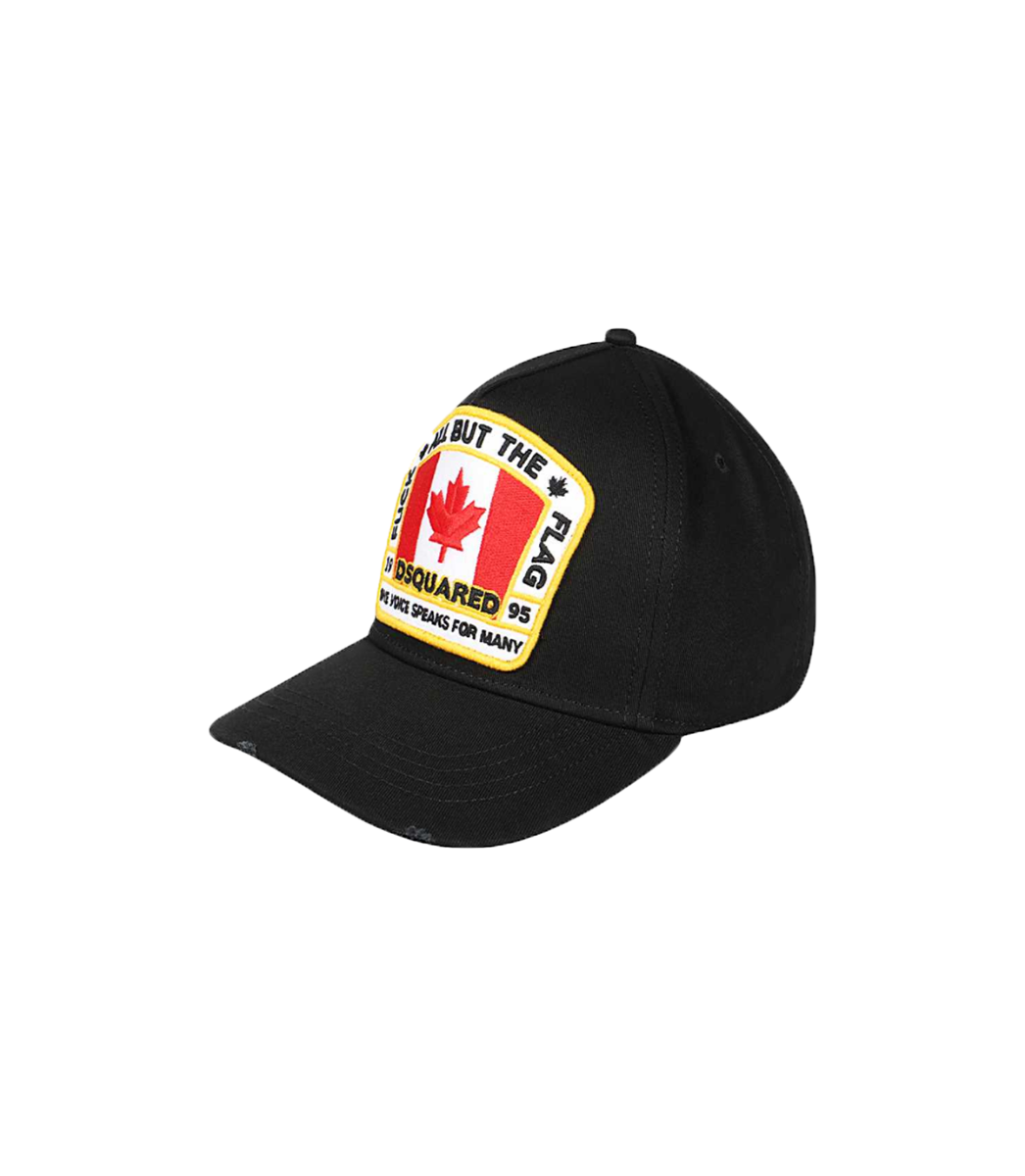 DSQUARED2 ALL BUT THE FLAG CAP IN BLACK