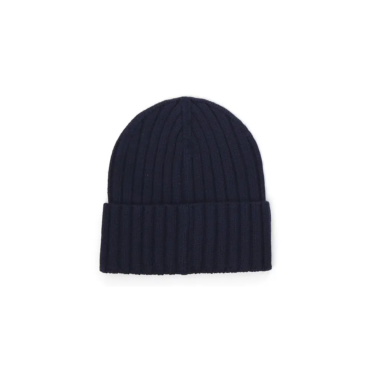 MONCLER BERRETTO TRICOT RIB-KNIT BEANIE IN NAVY