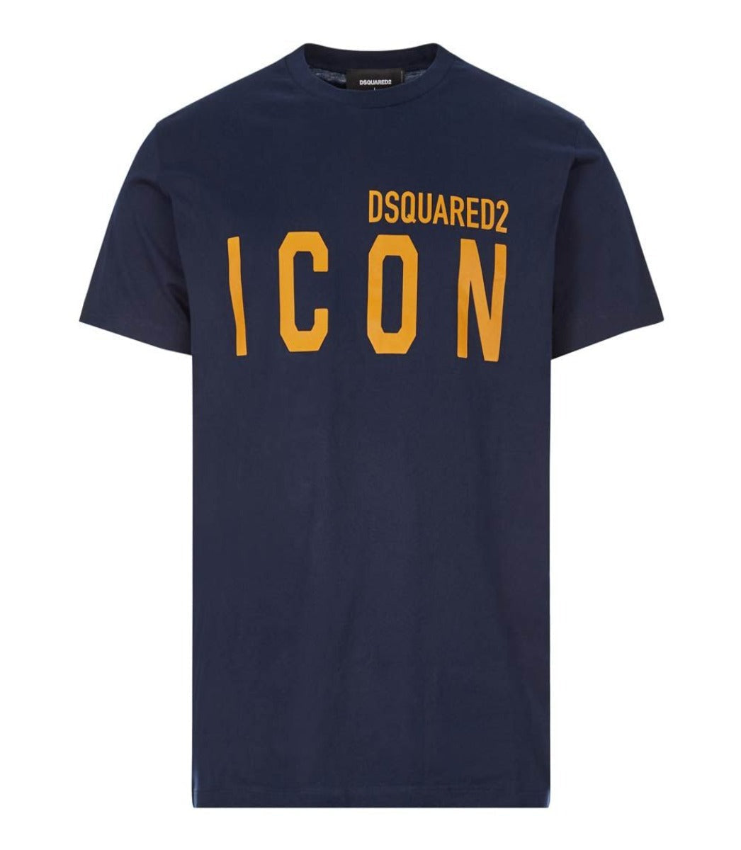 DSQUARED2 ICON PRINT TEE IN NAVY