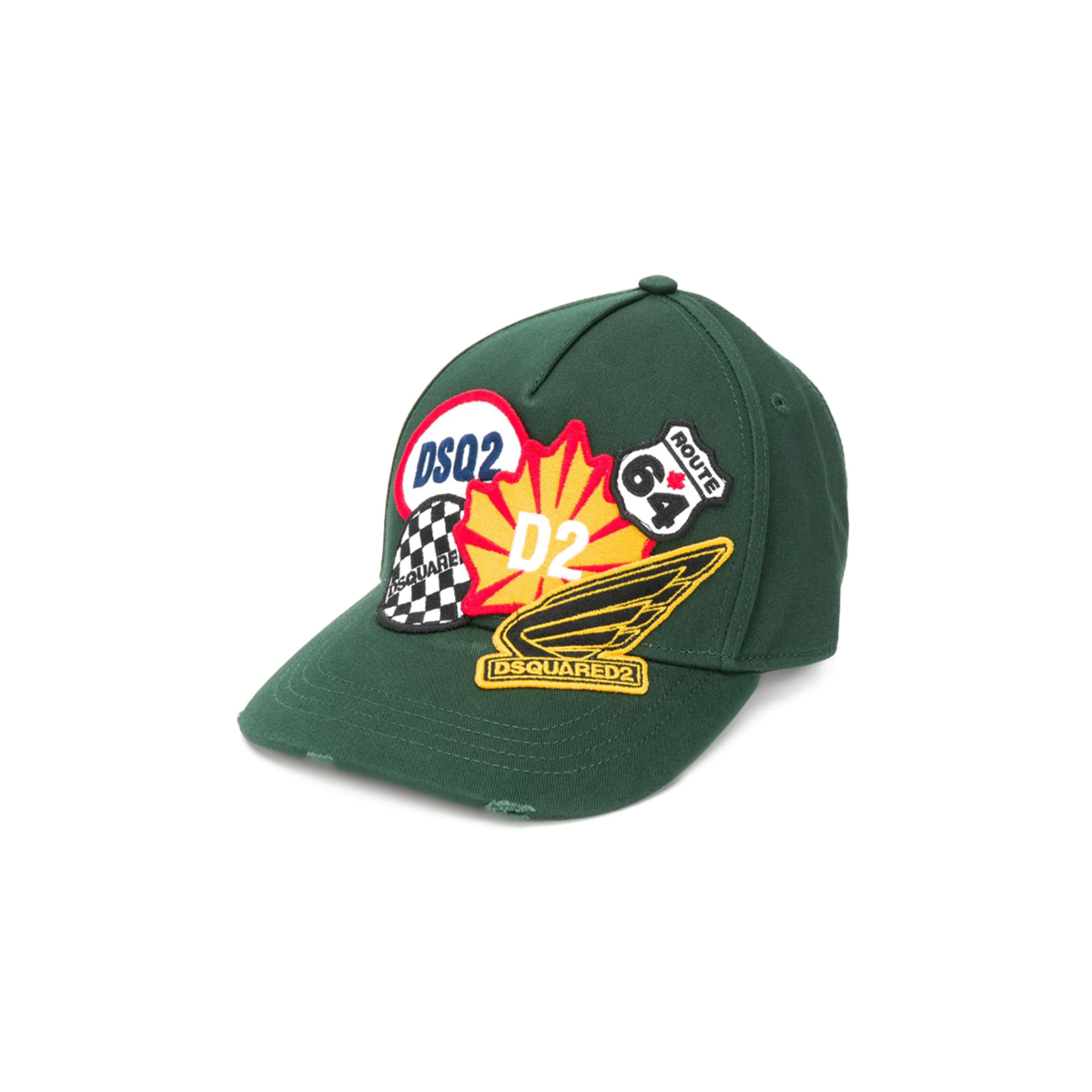 DSQUARED2 MULTI LOGO CAP IN GREEN