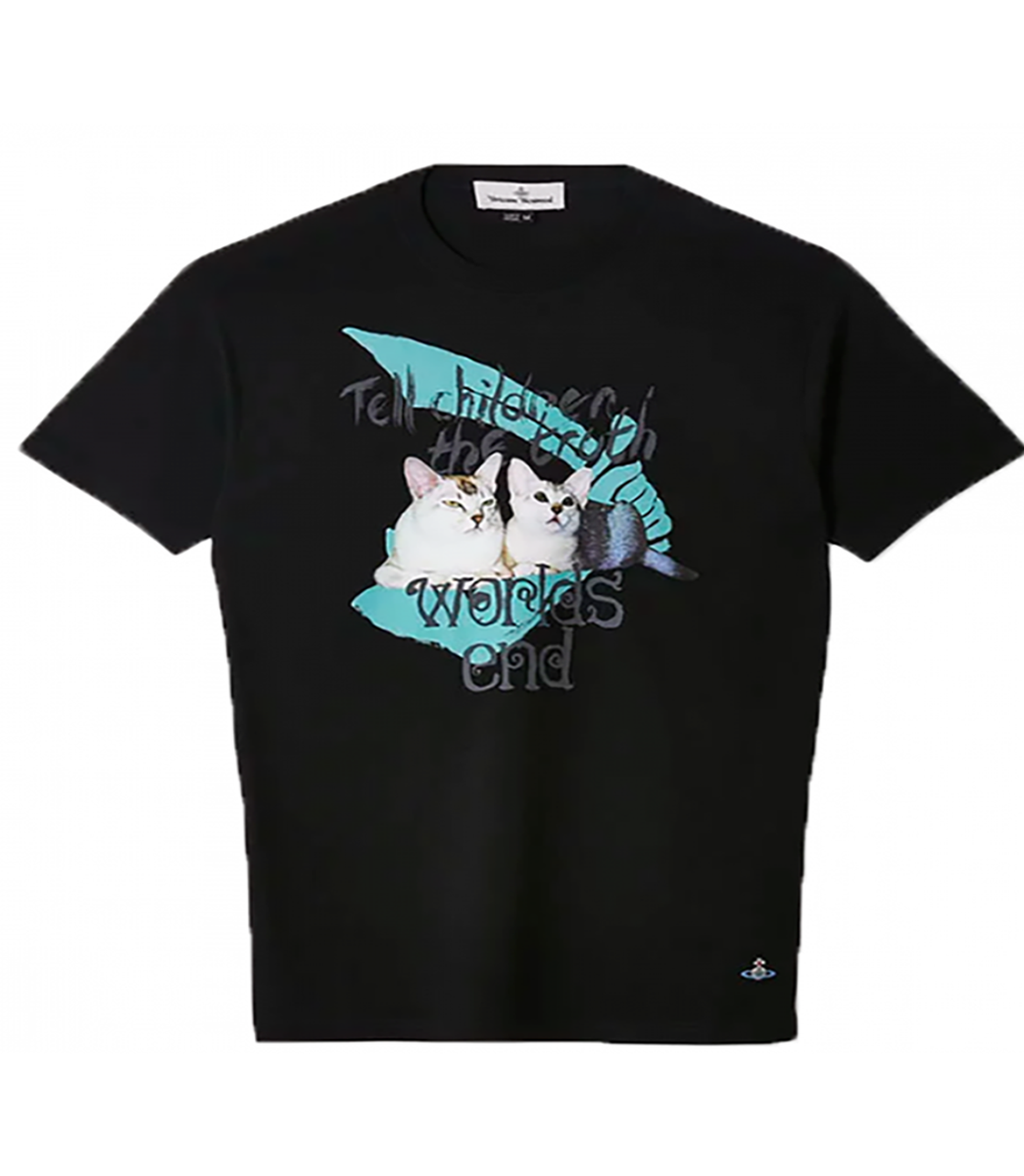 VIVIENNE WESTWOOD - CAT PRINT T-SHIRT - BLACK