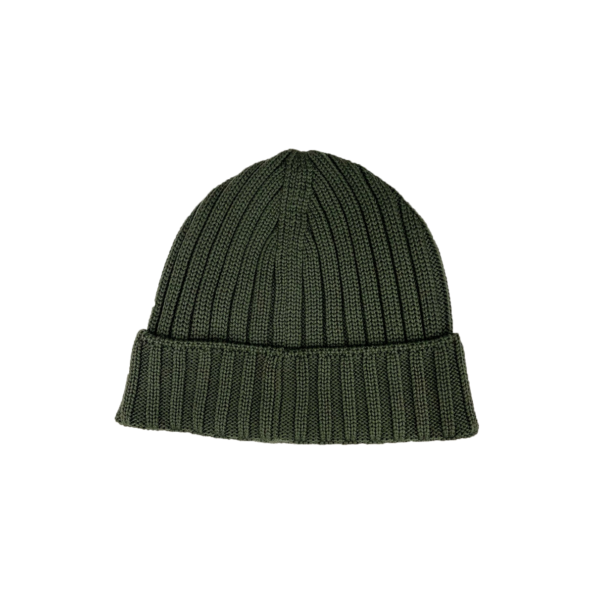 CP COMPANY NYLON BADGE BEANIE IN GREEN