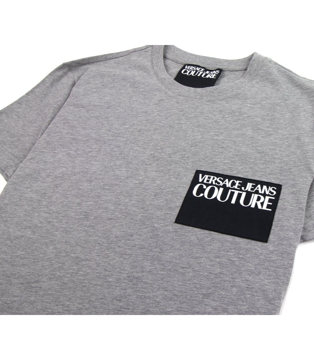 VERSACE JEANS COUTURE GREY T-SHIRT POCKET LOGO