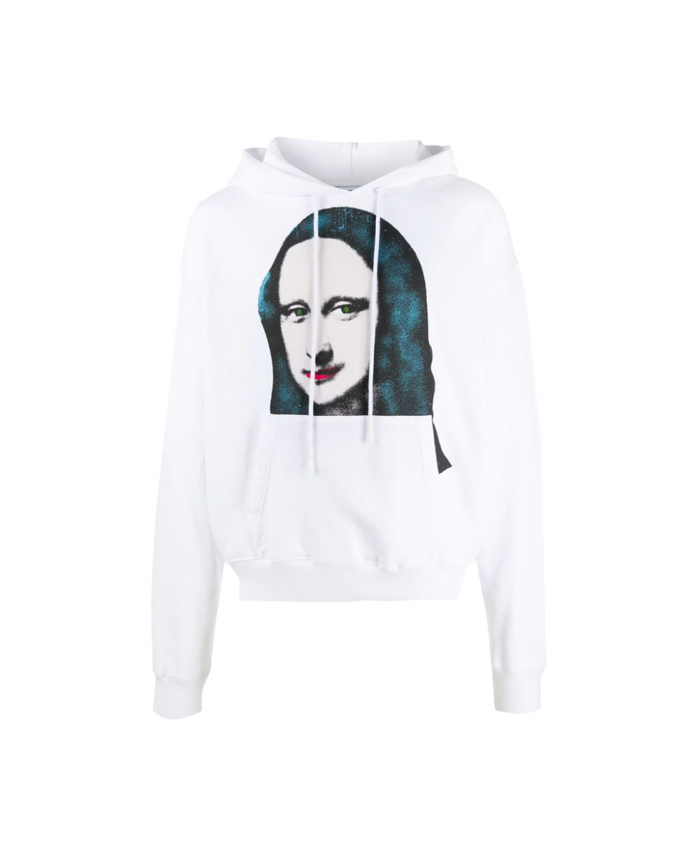 OFF-WHITE MONA LISA PRINT HOODIE IN WHITE