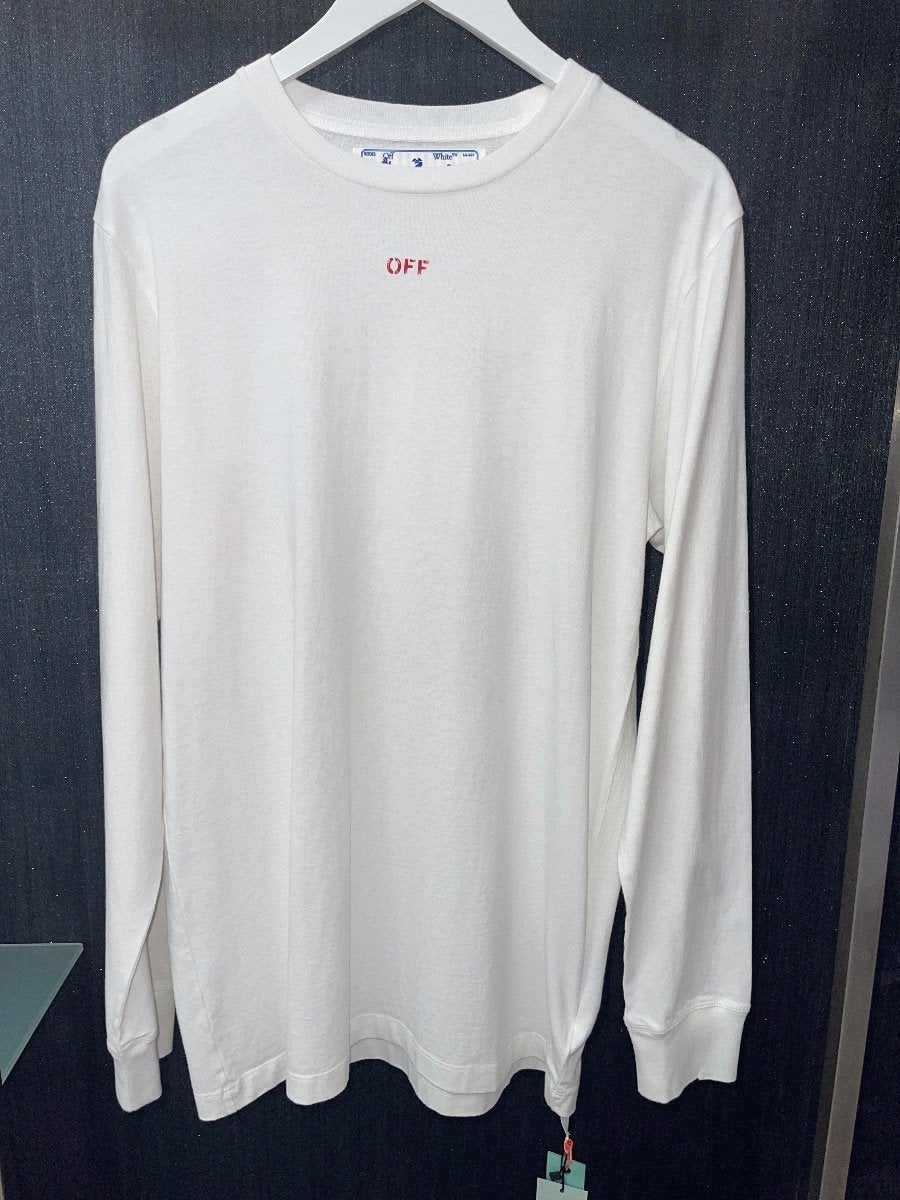 OFF WHITE LONG SLEEVE RED ARROW TEE