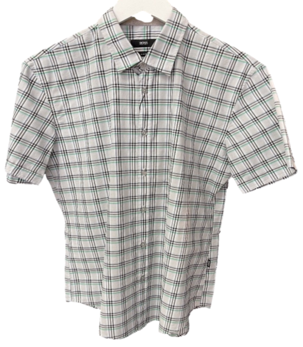 BOSS SHORT SLEEVE CHECKED SHIRT - GREEN