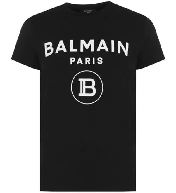 BALMAIN WHITE LOGO COTTON TEE