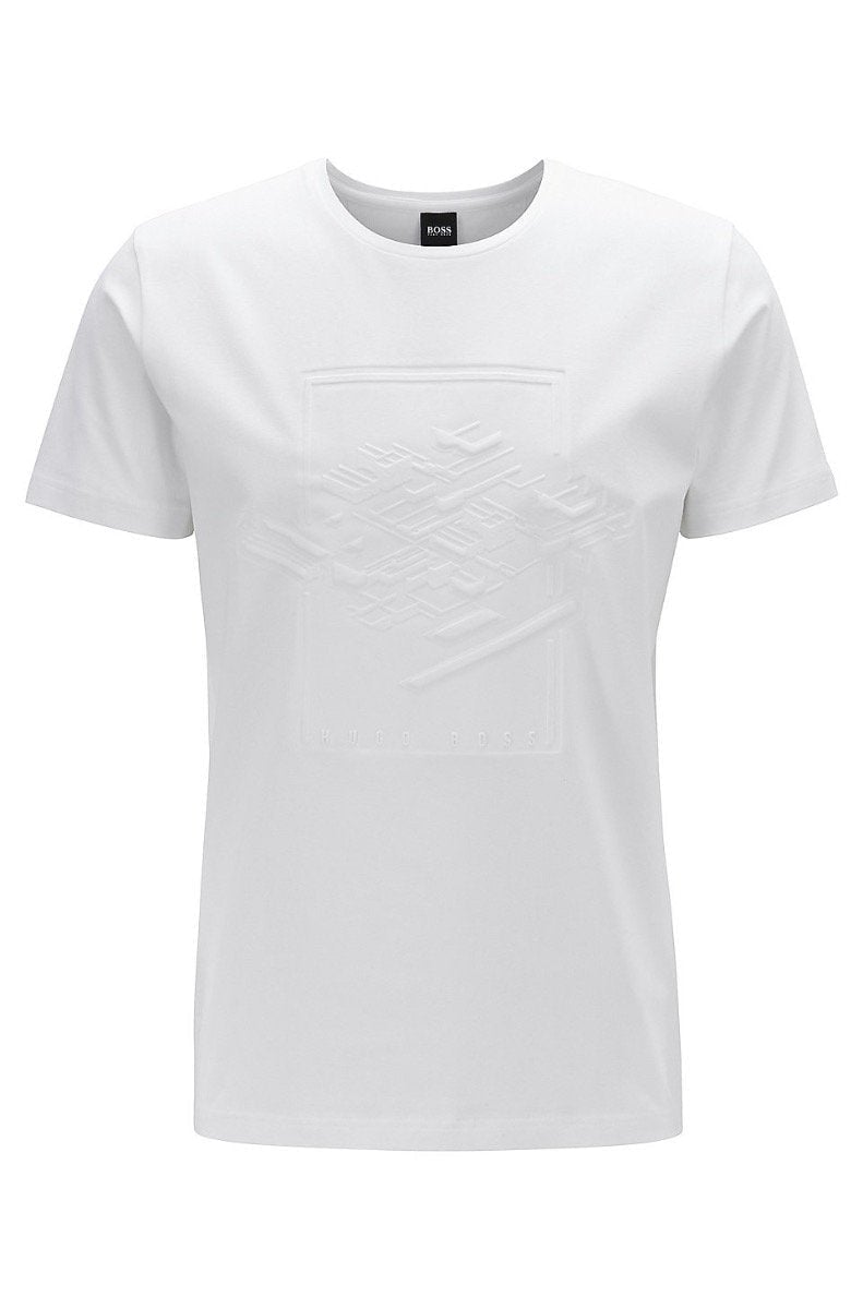 HUGO BOSS T-SHIRT 3D PRINT - WHITE