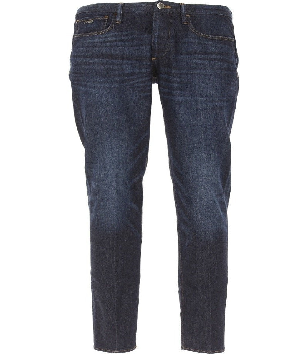 Emporio Armani-Denim Blue Jeans With Faded parts