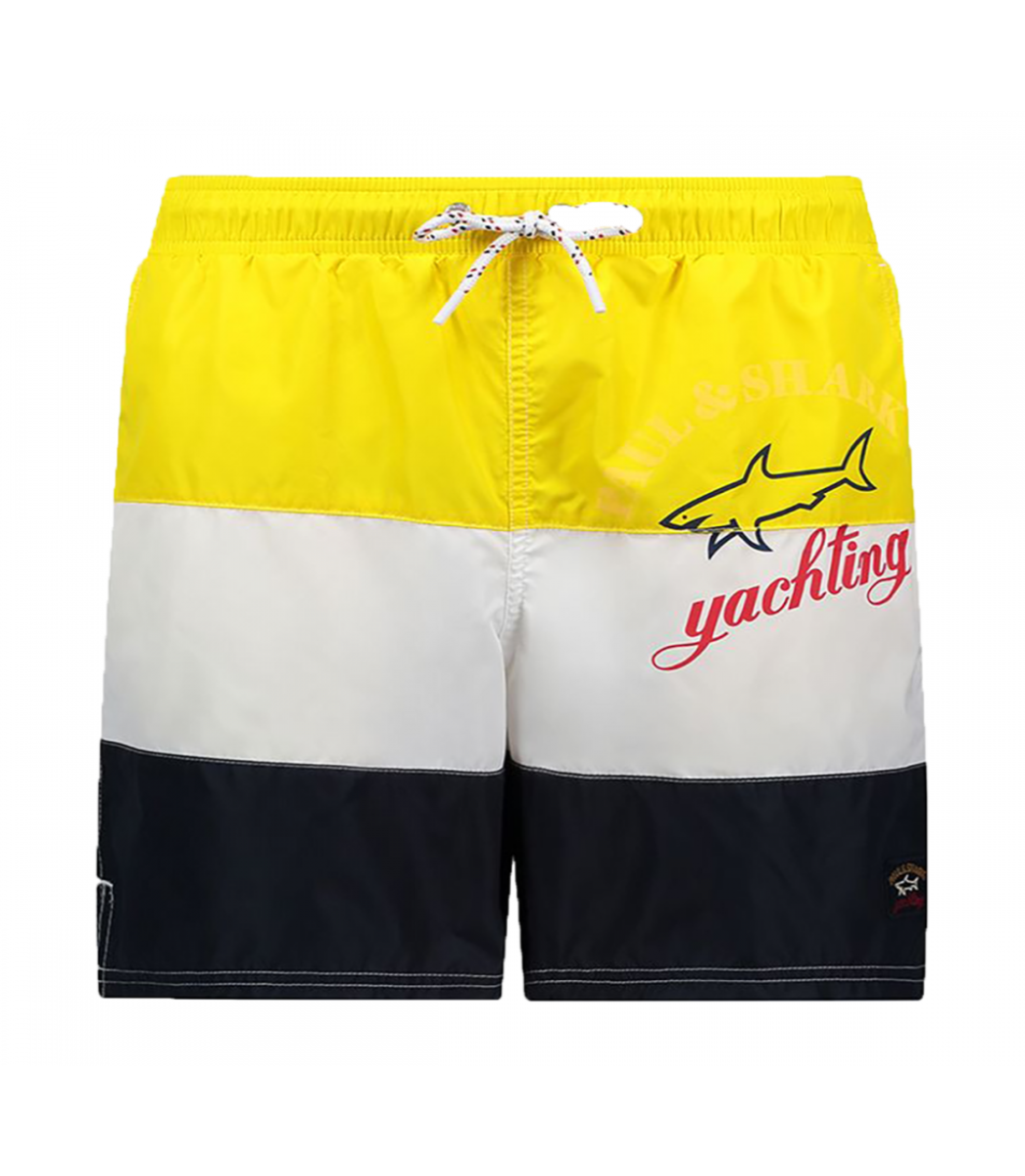 PAUL & SHARK - STRIPED POLYESTER SWIM SHORTS