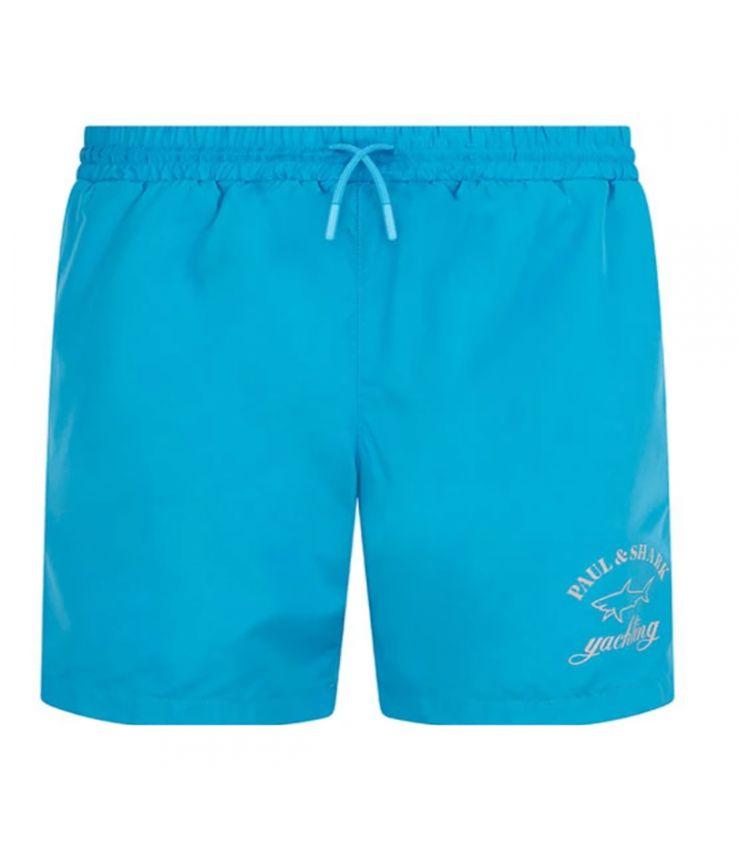 PAUL & SHARK -LOGO SWIM SHORTS - LIGHT BLUE