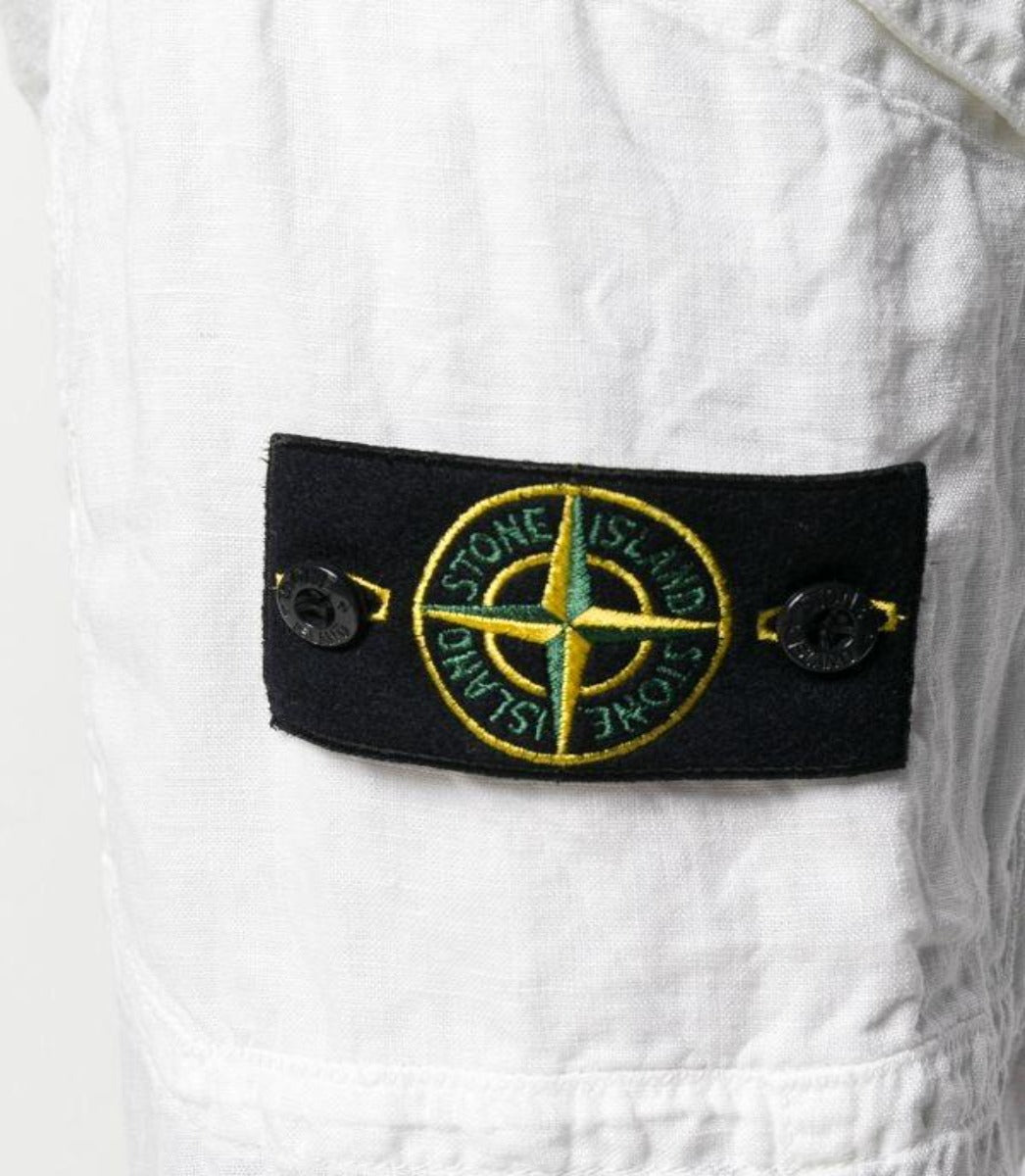 STONE ISLAND LOGO BADGE TRACKSUIT BOTTOMS IN WHITE