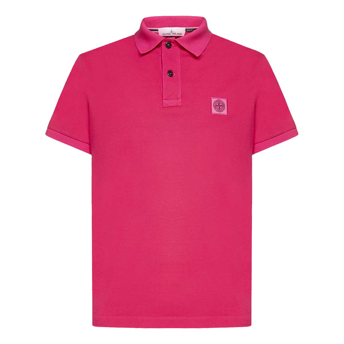 STONE ISLAND COTTON PIGMENY DYED POLO IN PINK