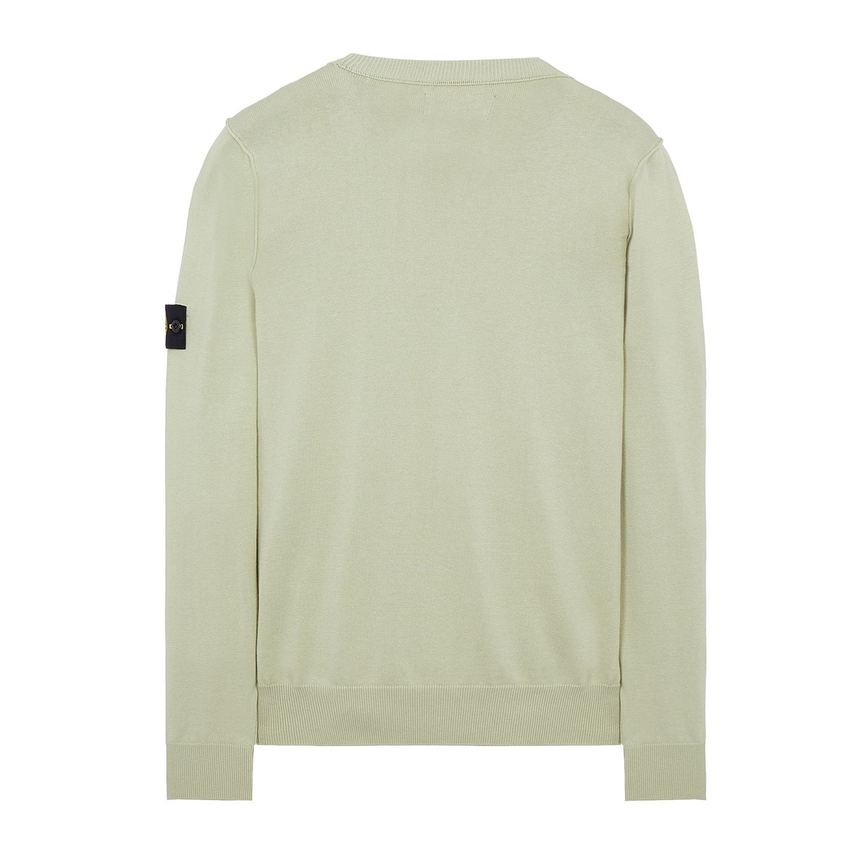 STONE ISLAND SOFT COTTON JUMPER IN LIGHT GREEN