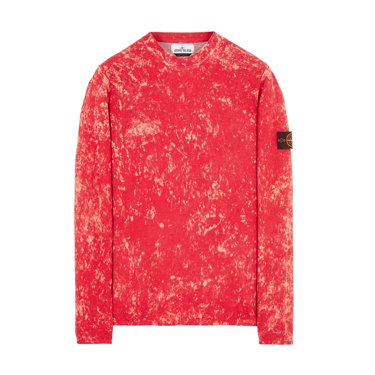 STONE ISLAND OFF-DYE OVD TREATMENT GARMENT DYED SWEATSHIRT IN PINK