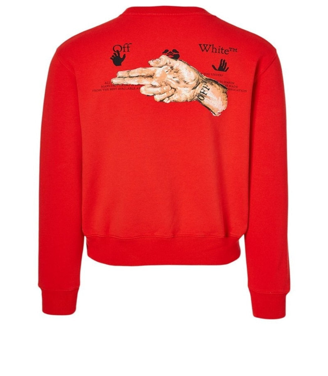 OFF WHITE PASCAL SLIM CREWNECK FIERY RED NUDE