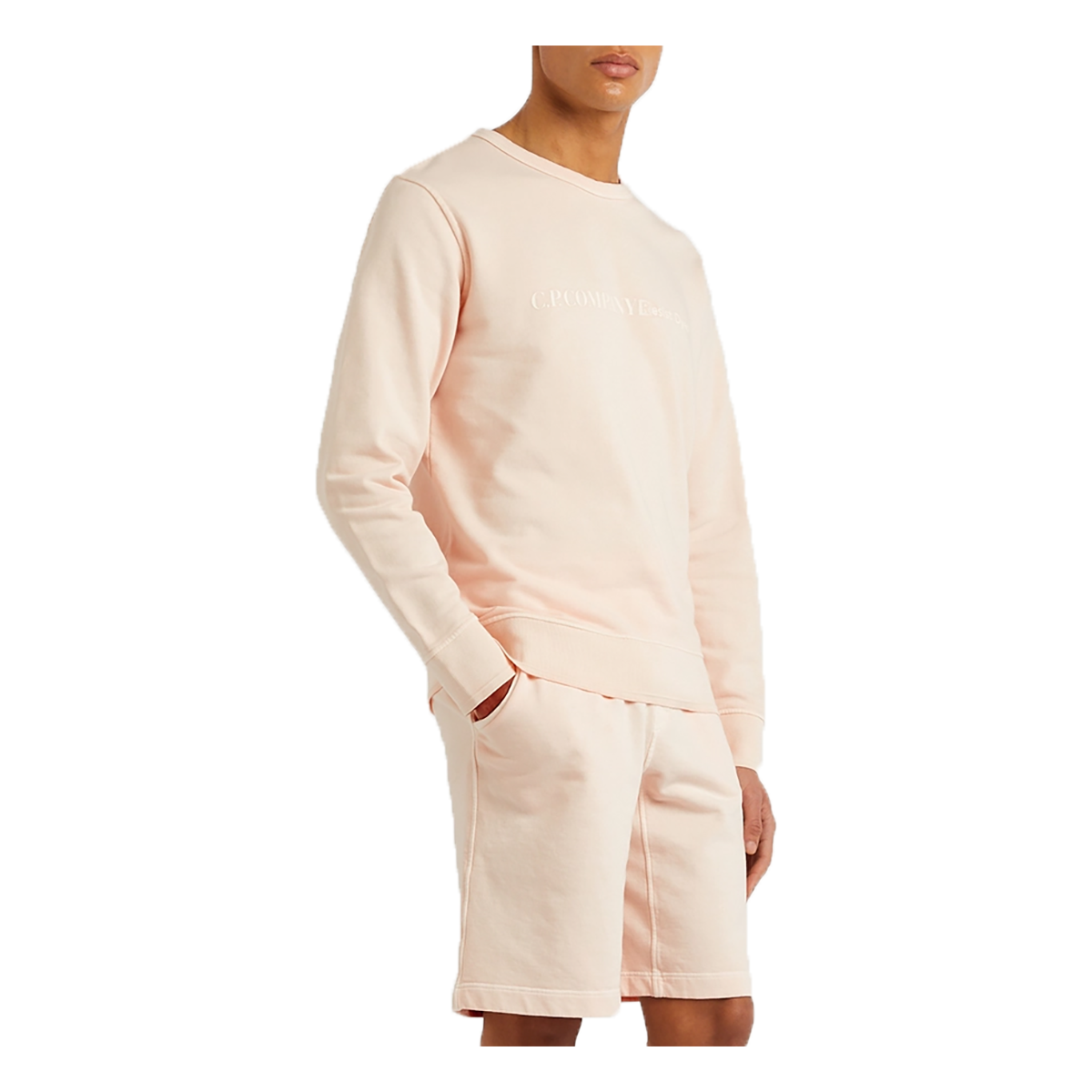 CP COMPANY COTTON RESIST DYED SHORTS IN BLEACHED APRICOT