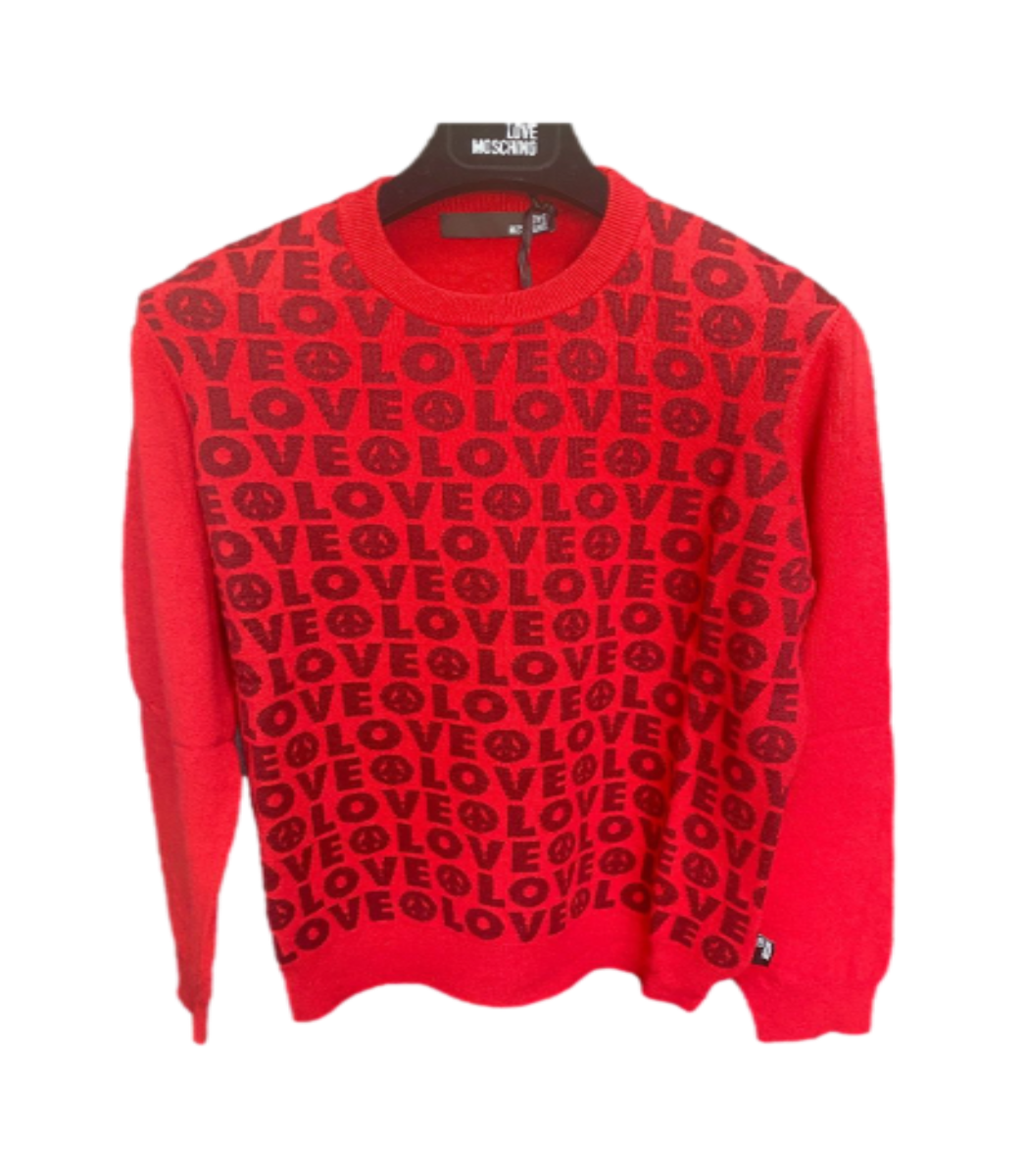 LOVE MOSCHINO - RED LOGO JUMPER